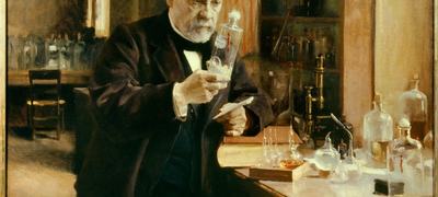 Pasteur dans son laboraoire de Albert EdelFelt 1885